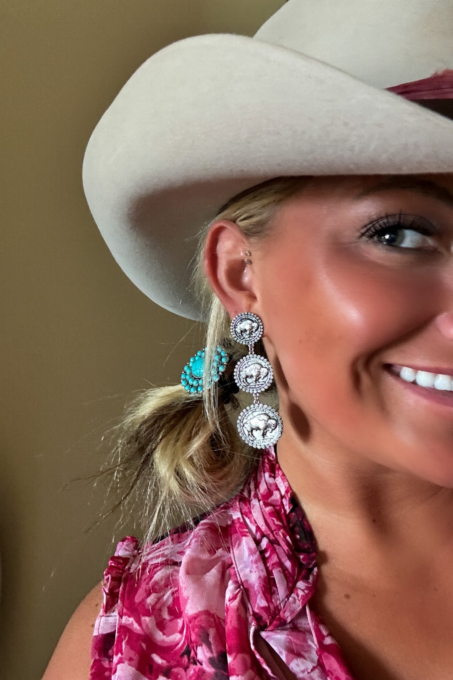 Buffalo Coin Drop Earrings - Middle West Apparel