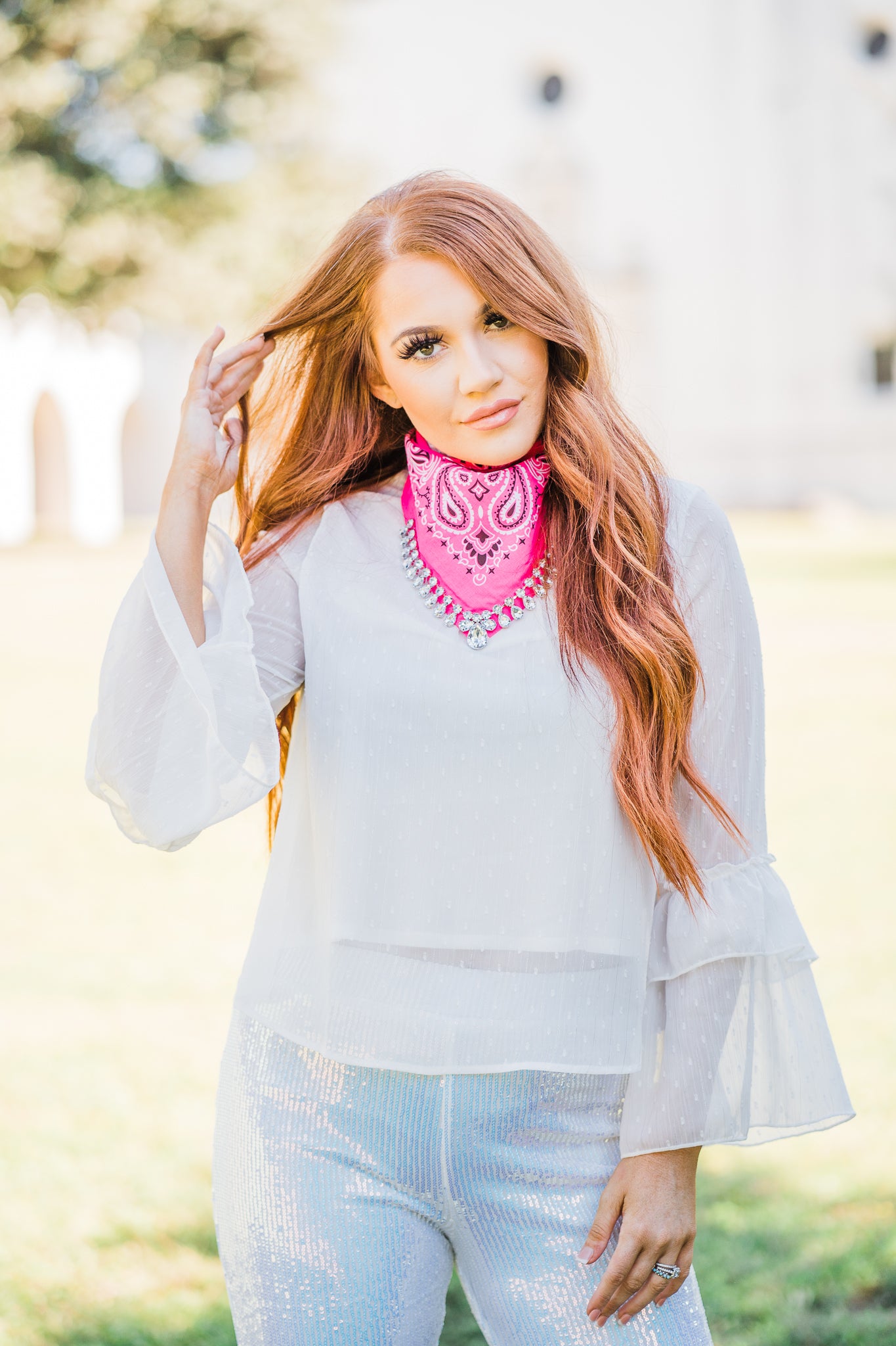 Diamond Bandana (Pink) - Middle West Apparel