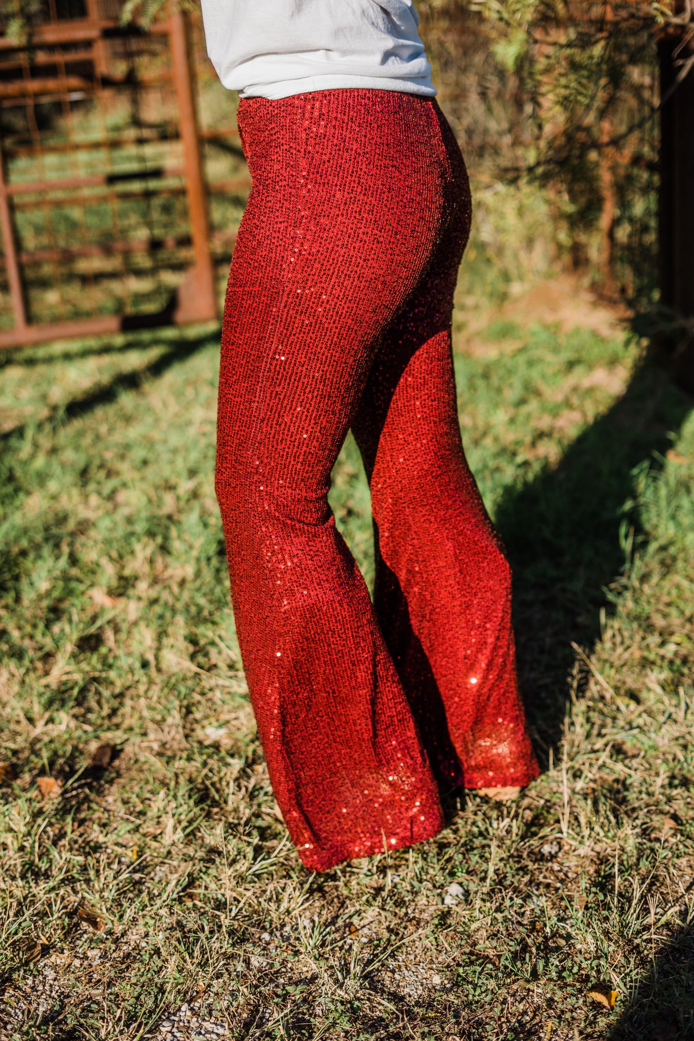 Wine Sequin Pants - Middle West Apparel