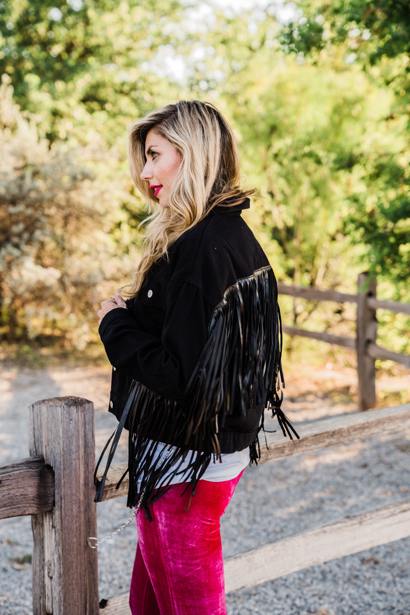 Good Charms Fringe Denim Jacket - Middle West Apparel