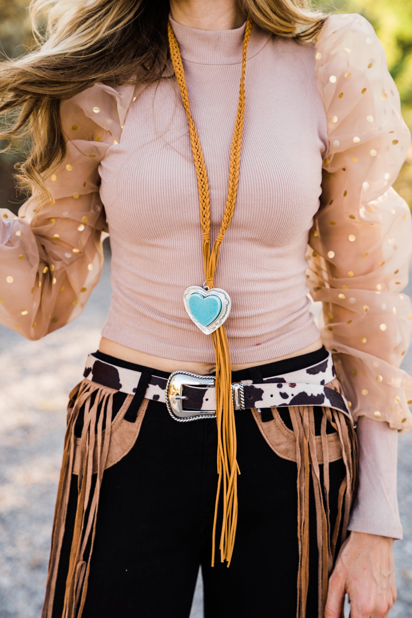 Cow Print Belt - Middle West Apparel