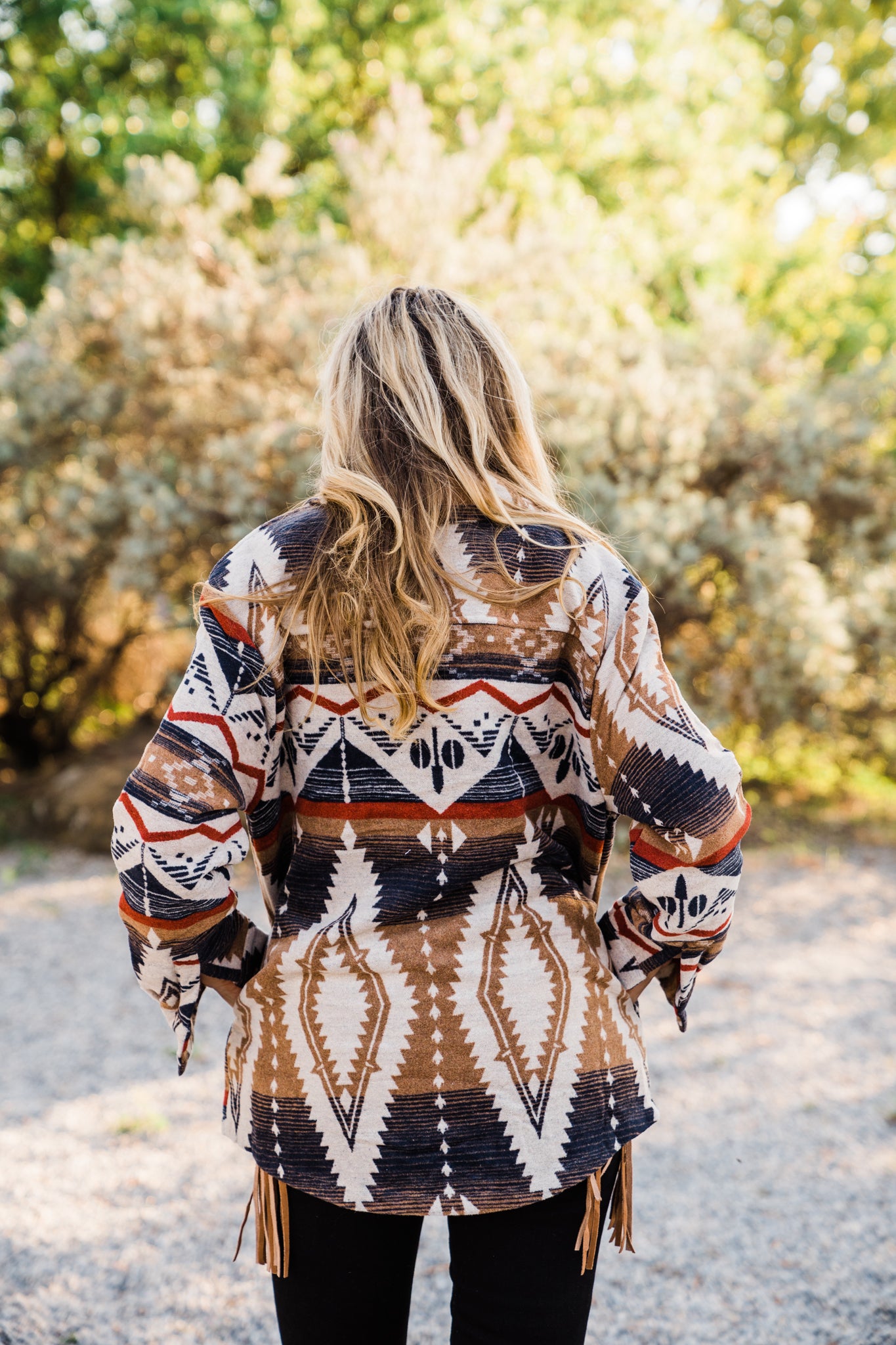 Queen Navy Aztec Shacket - Middle West Apparel