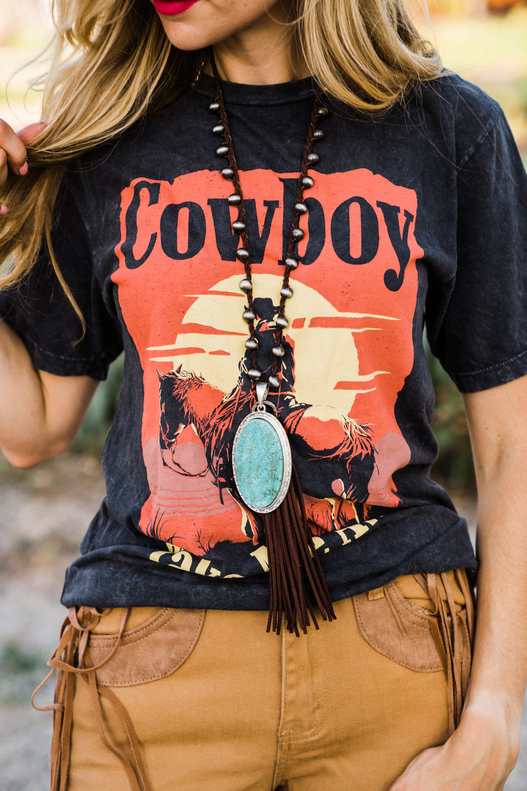 Pure Charm Turquoise Pendant Necklace - Fashion Jewelry | Middle West Apparel