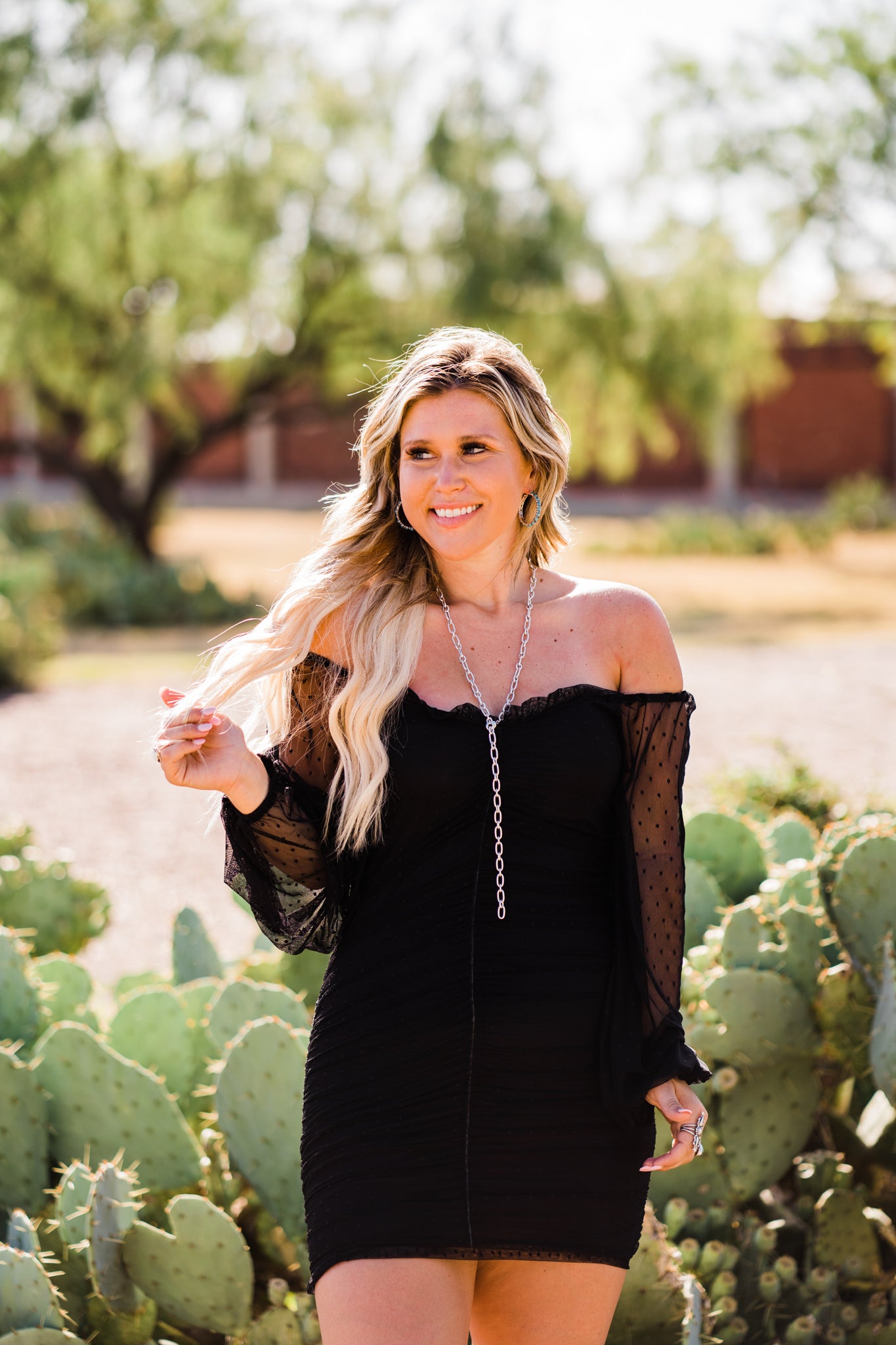 Sweet Finesse Dot Mesh Dress - Fashion Dresses | Middle West Apparel