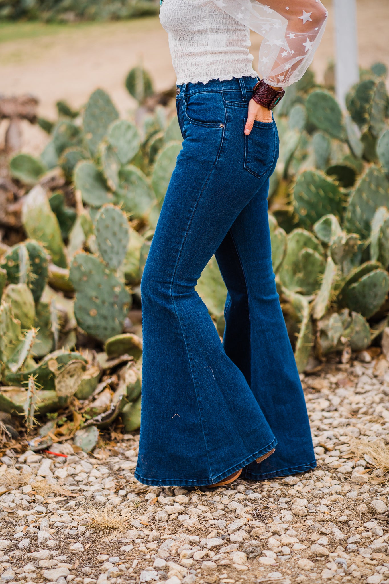 Double Dare Two Tone Flared Jeans - Middle West Apparel
