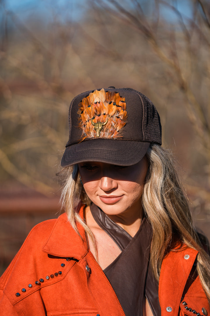 Fall Feathers Trucker Cap - Middle West Apparel
