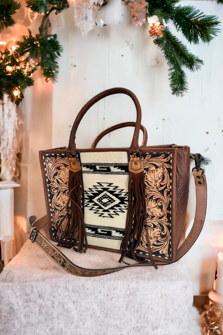 Desert Mirage Leather Mosaic Tote - Middle West Apparel