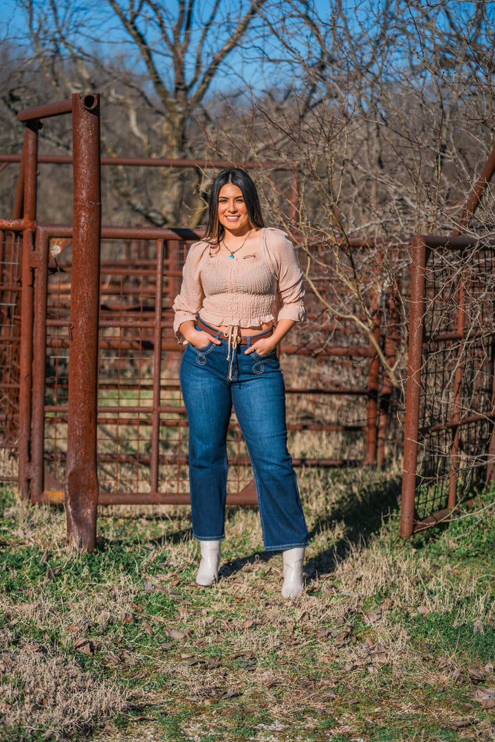 After Dark dark wash high rise jeans