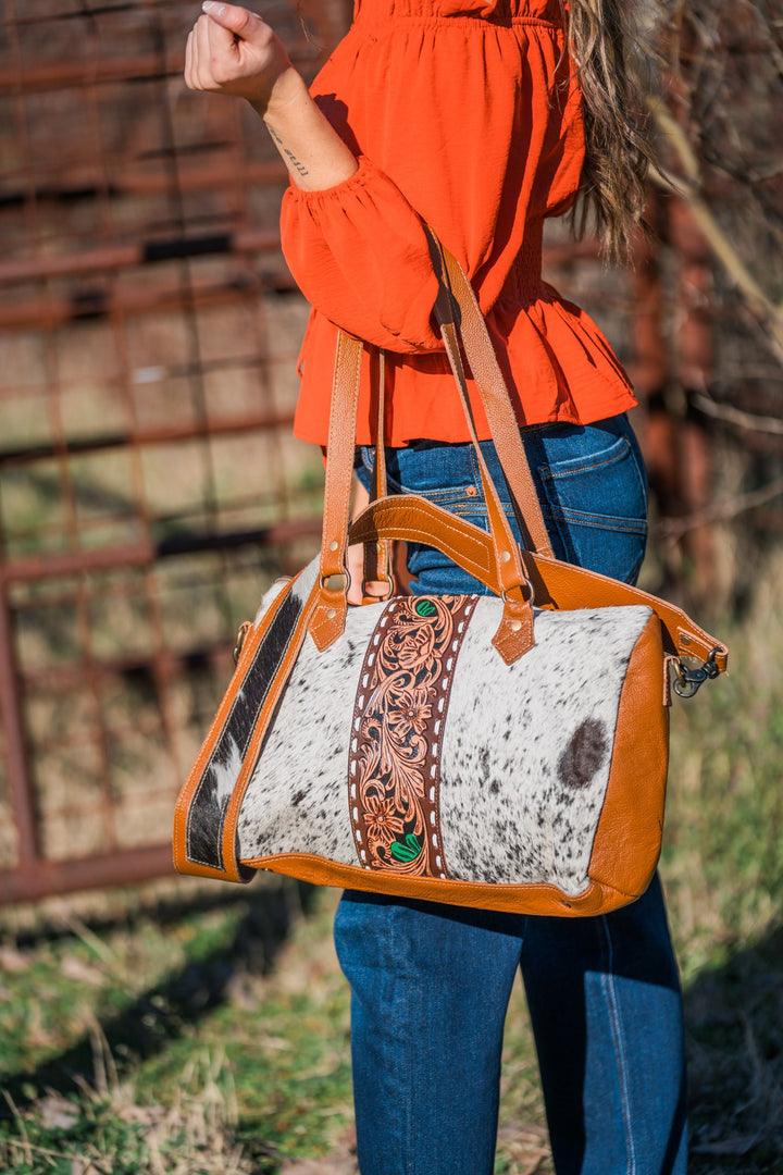 Prairie Beads cowhide shoulder bag