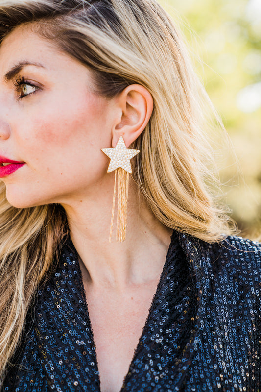 Shooting Star Fringe Earrings - Fashion Jewelry | Middle West Apparel