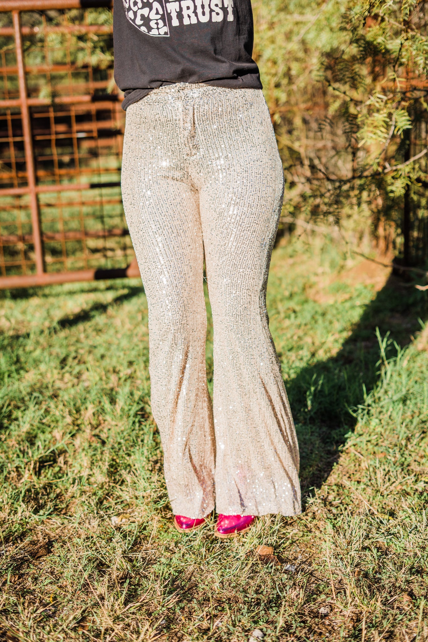 Lawless Champagne Flared Pants For Sale Online | Middle West Apparel