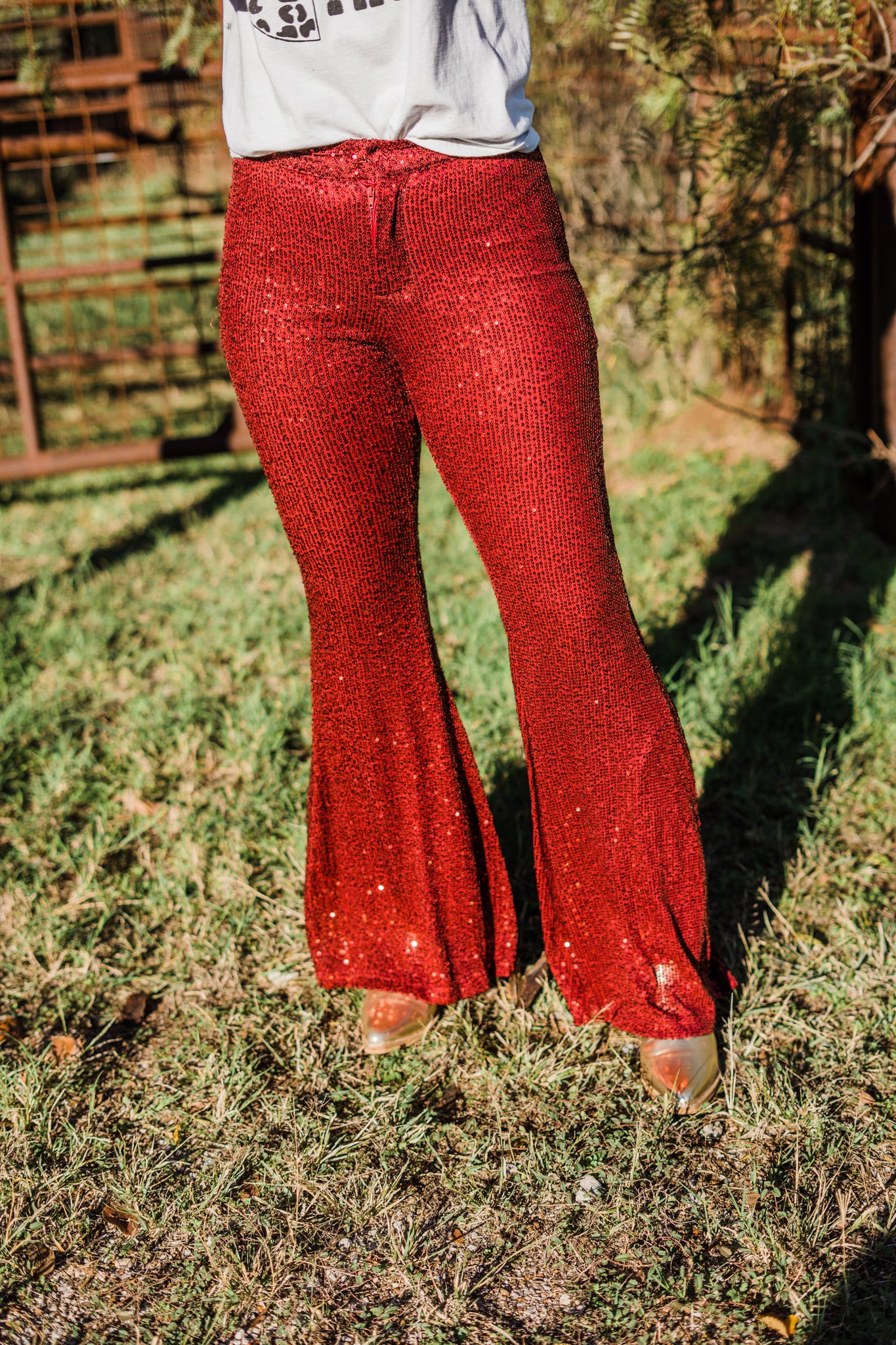 Wine Sequin Pants - Middle West Apparel
