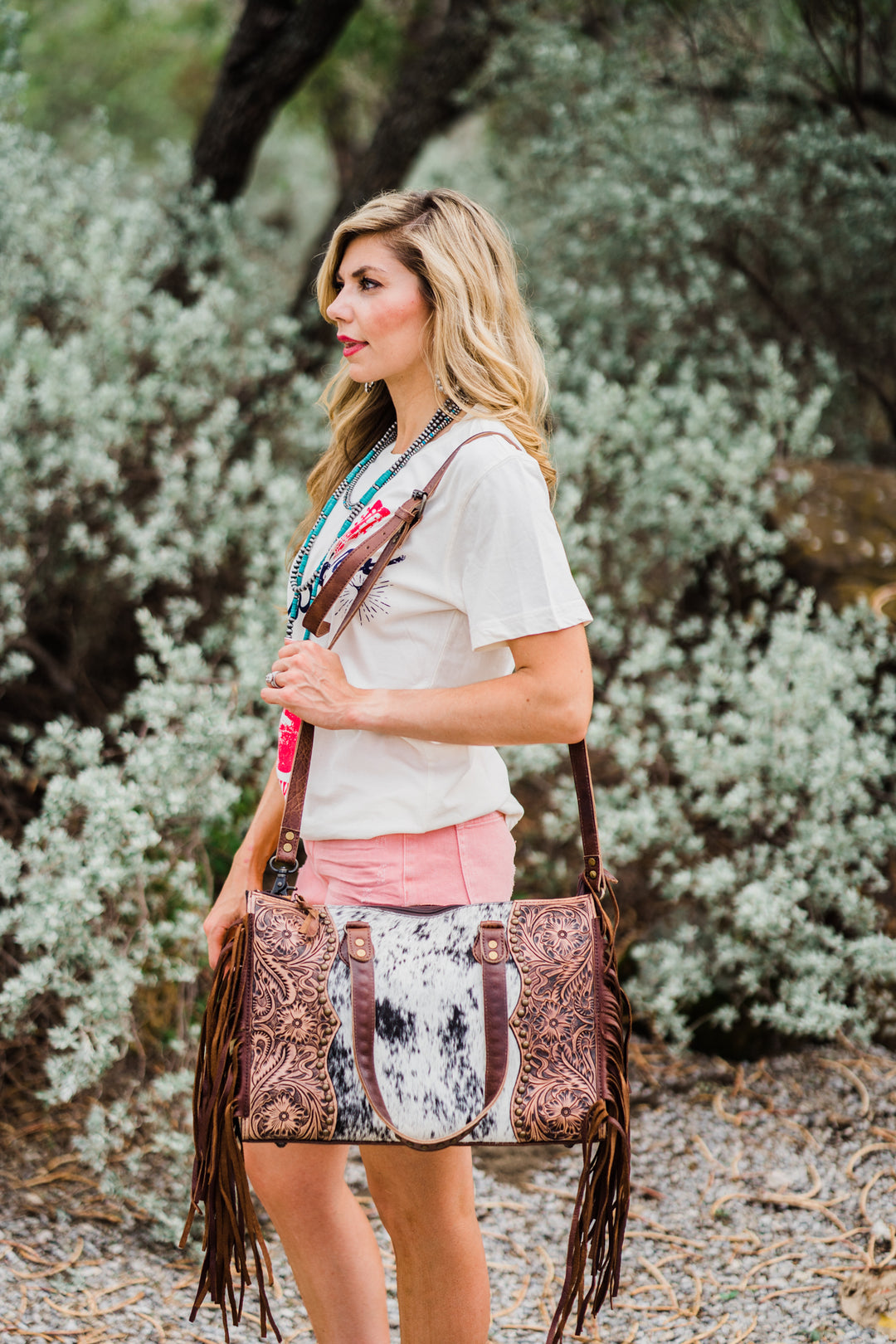 Exotic Aura Leather Bag - Middle West Apparel