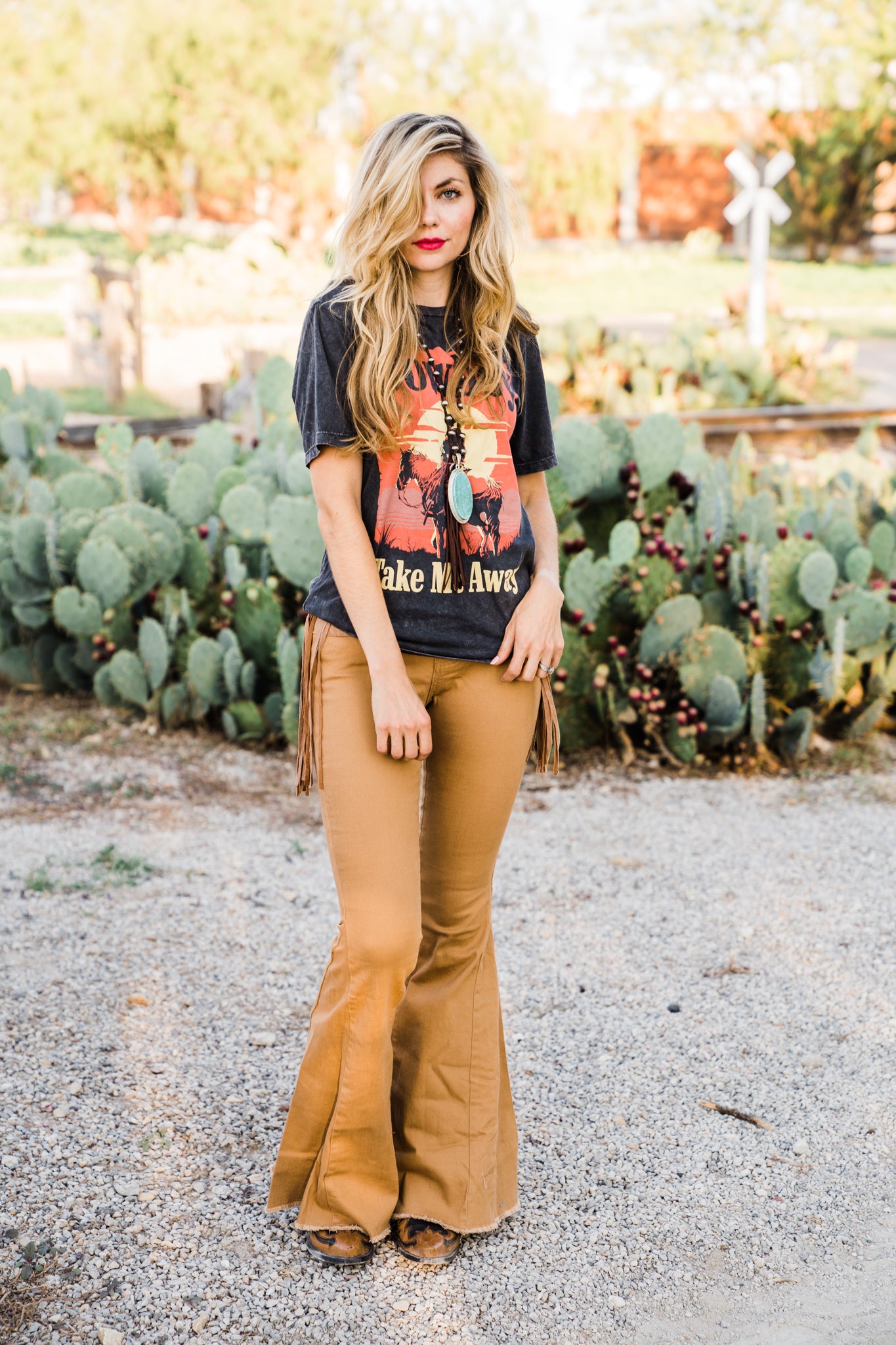 Feeling Pretty Fringe Flare Pants - Middle West Apparel