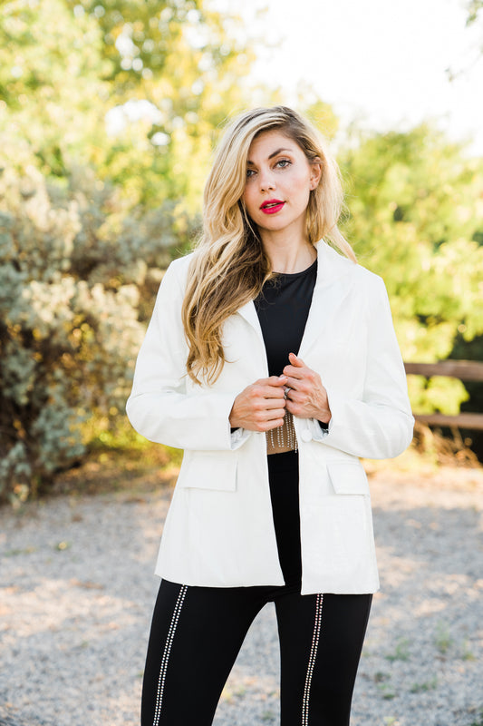 Store And Stare Leather Blazer Jacket - Middle West Apparel