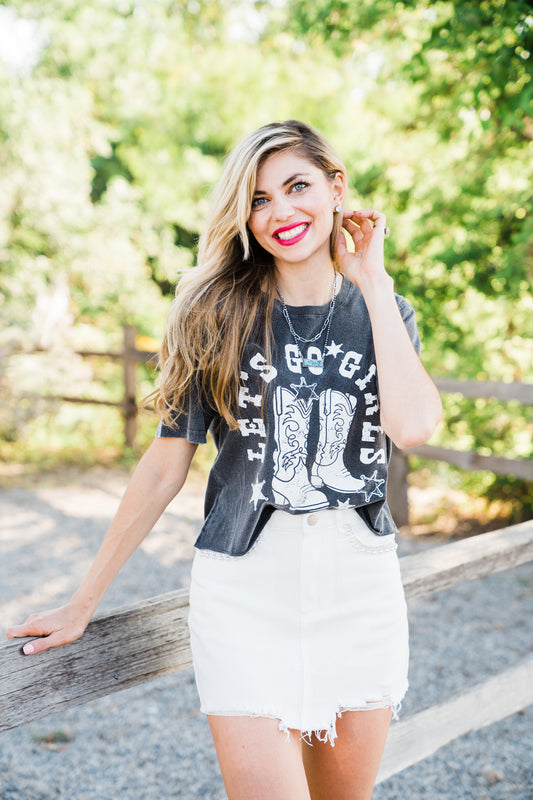 Let's Go Girls Cropped Tee - Middle West Apparel