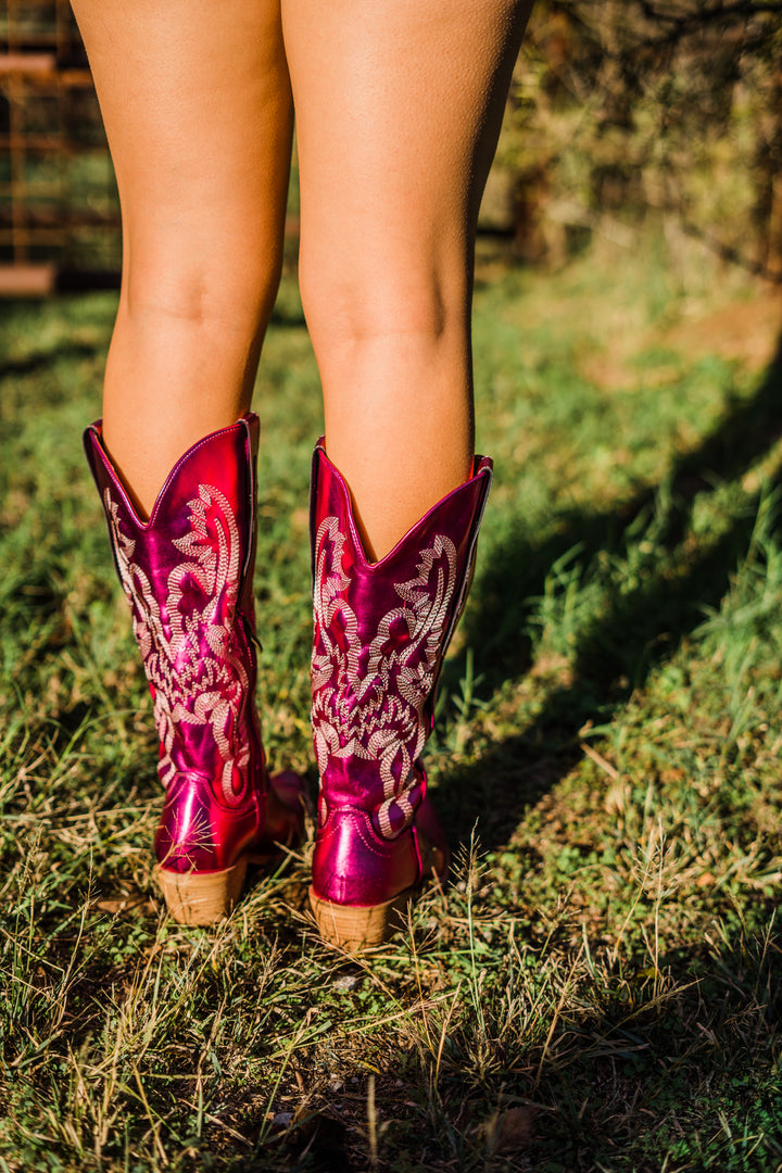 At The Rodeo Pink Boots - Middle West Apparel