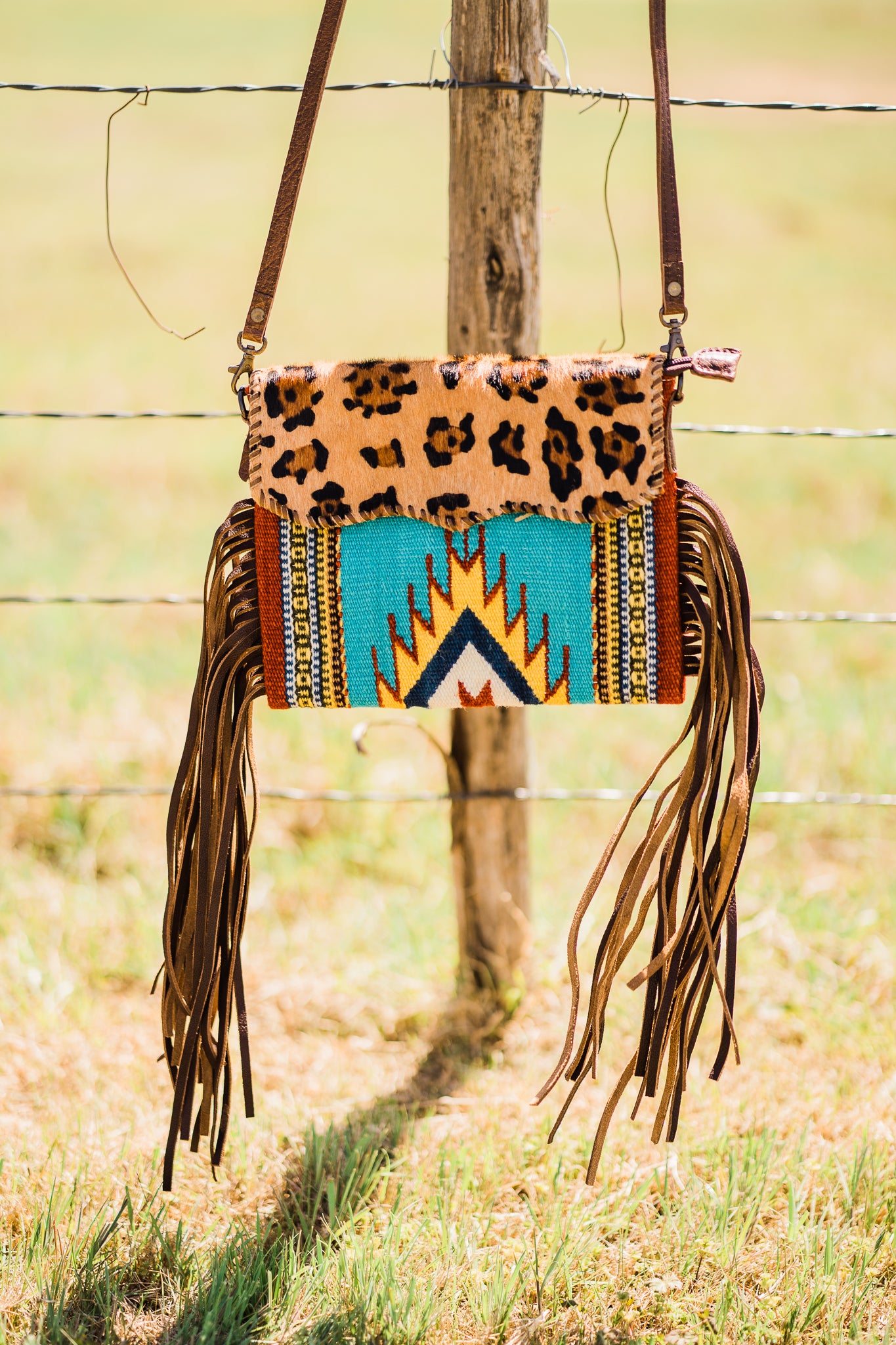 Tribal Charm Leather Bag - Middle West Apparel