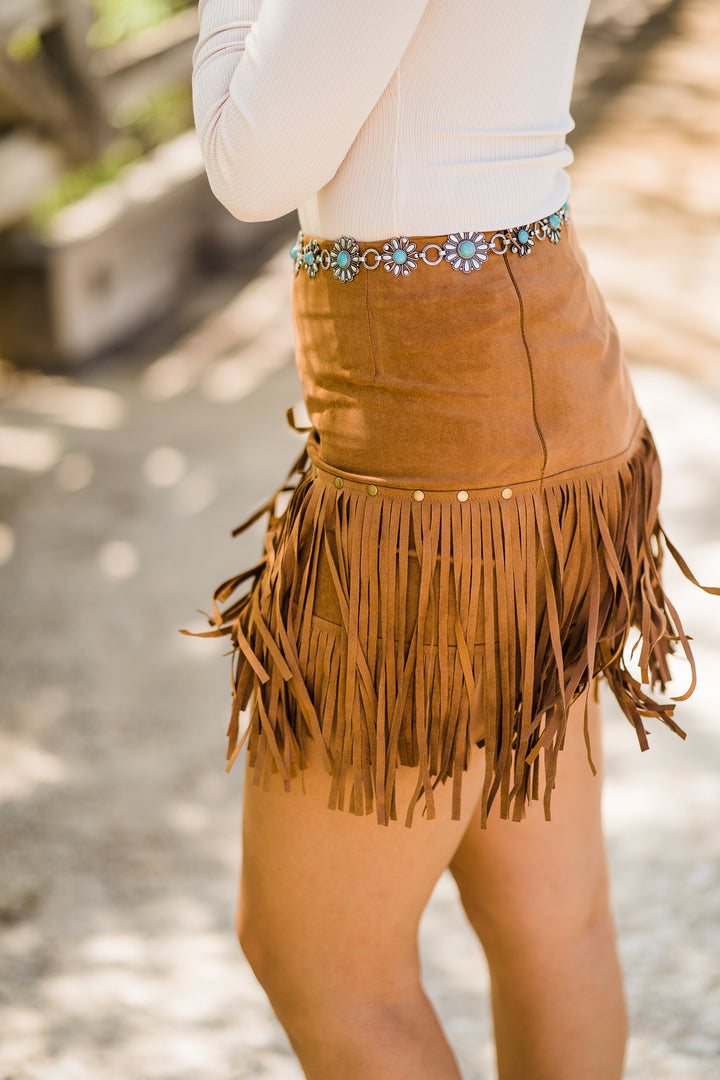 Happy Whispers Fringe Mini Skirt - Middle West Apparel