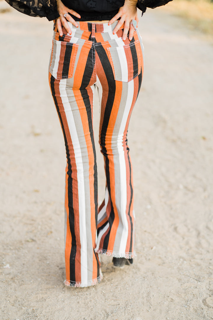 Watch Me Rise Striped Pants - Middle West Apparel