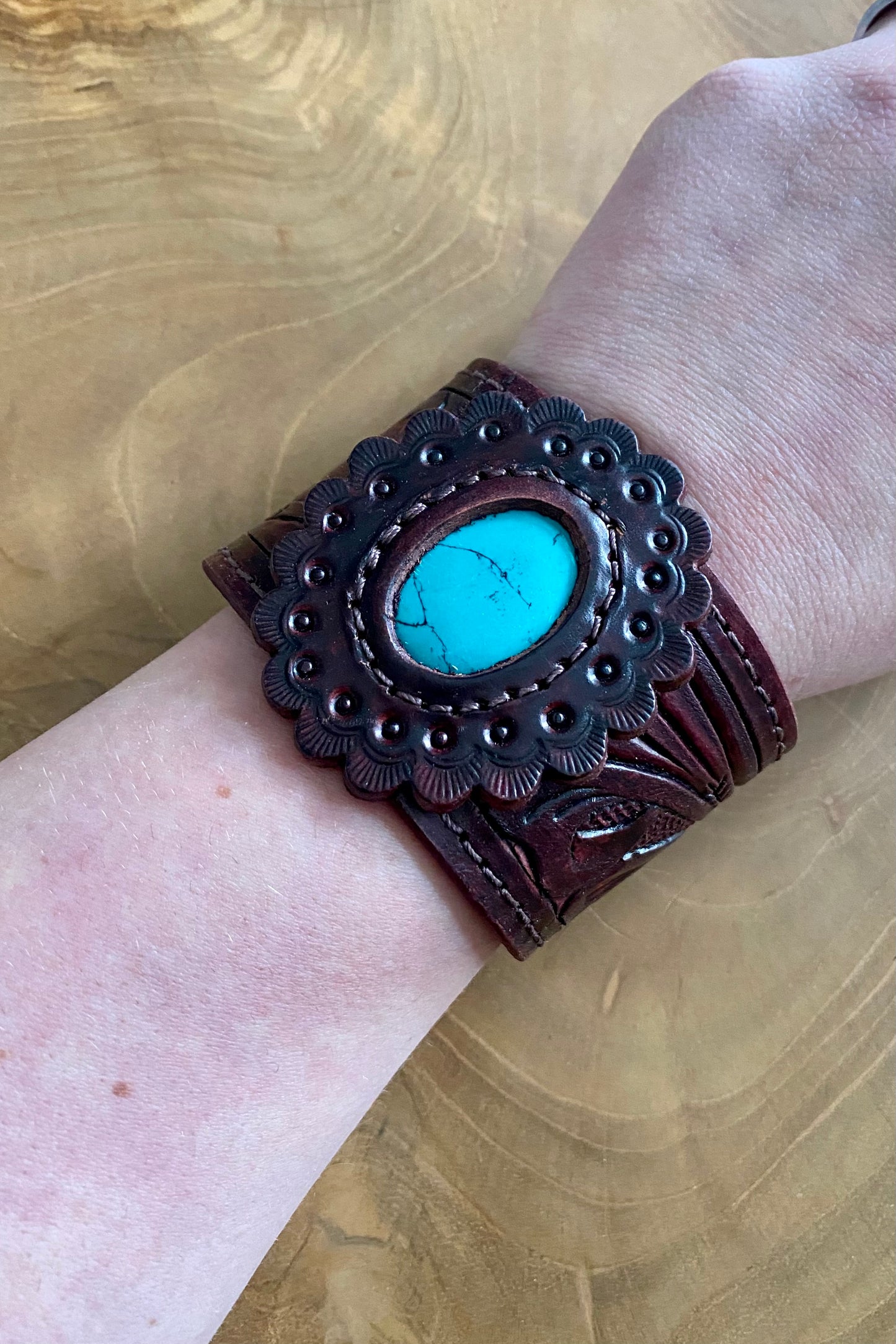American Darling Tooled Stone Bracelet - Middle West Apparel