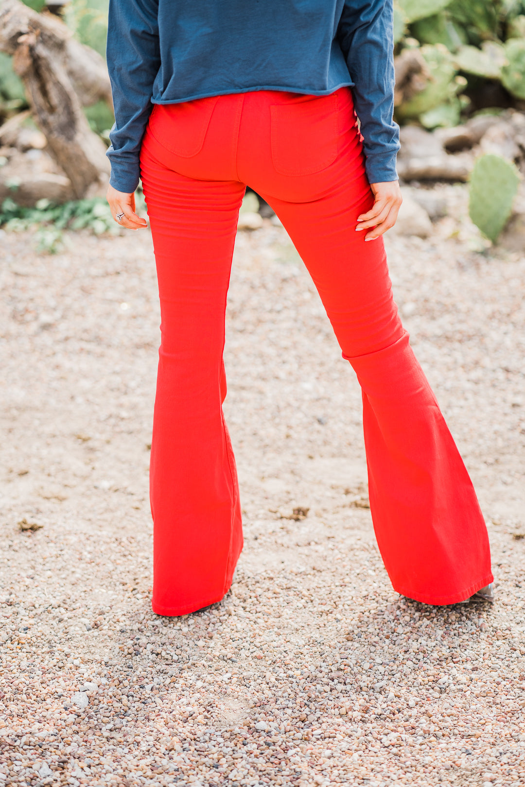 Fantastic Charms Red Bell Bottoms - Middle West Apparel