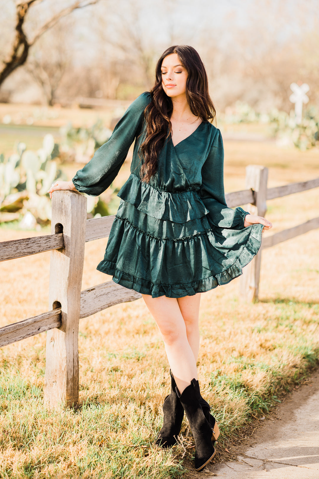 Around The Clock Green Dress - Middle West Apparel