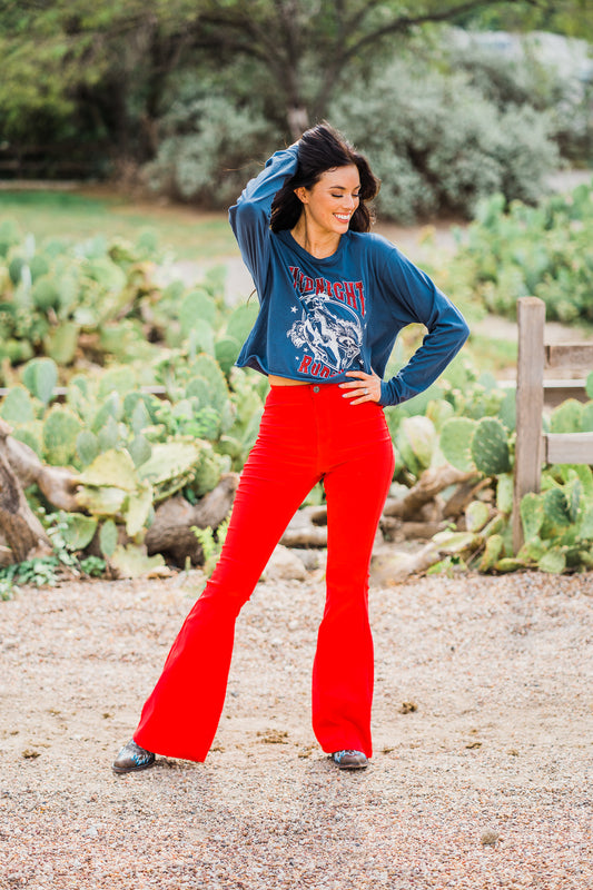 Fantastic Chamrs Red Bell Bottoms - Jeans & Pants | Middle West Apparel