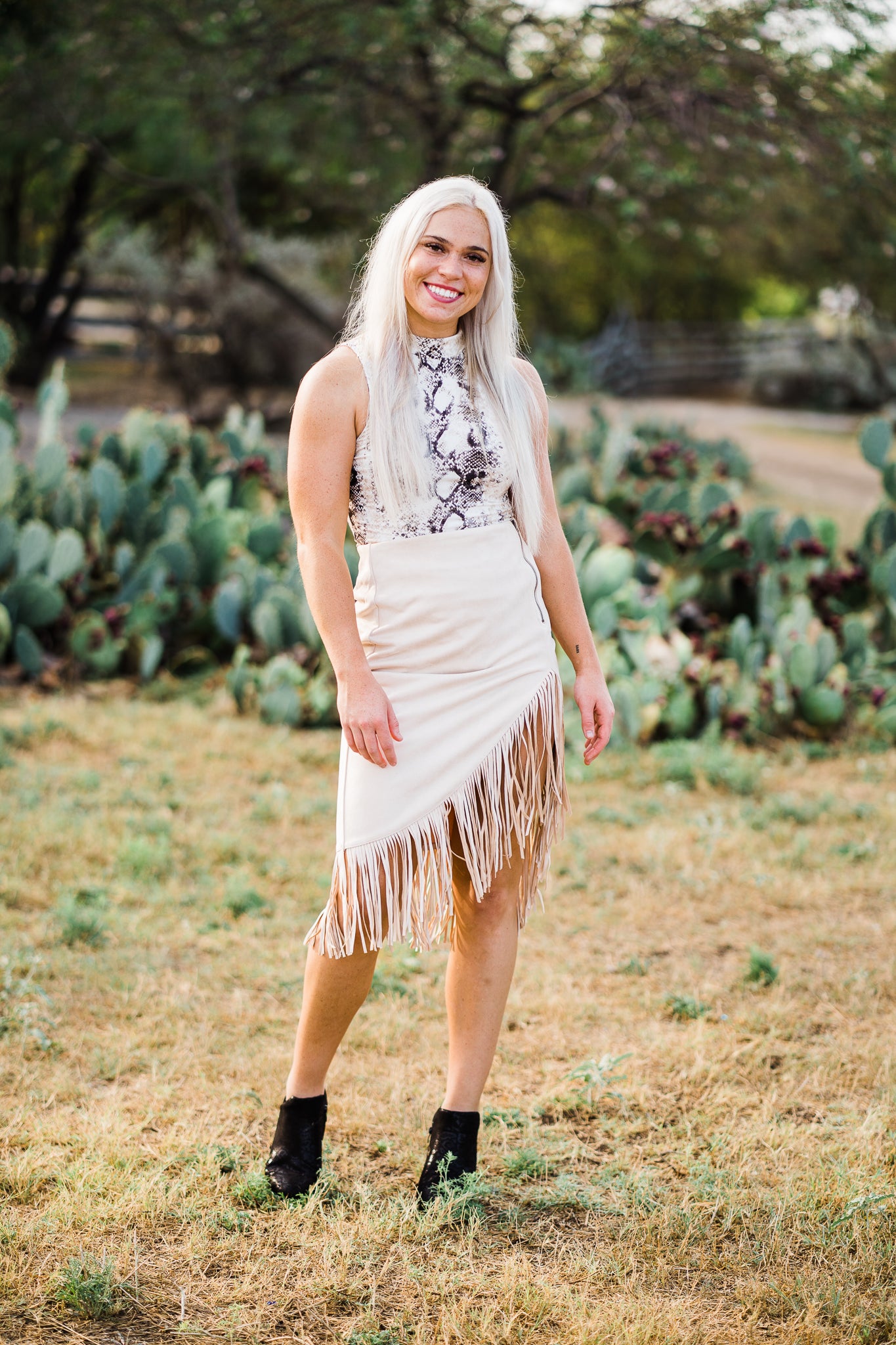 Let Loose A Bit Fringe Skirt - Middle West Apparel
