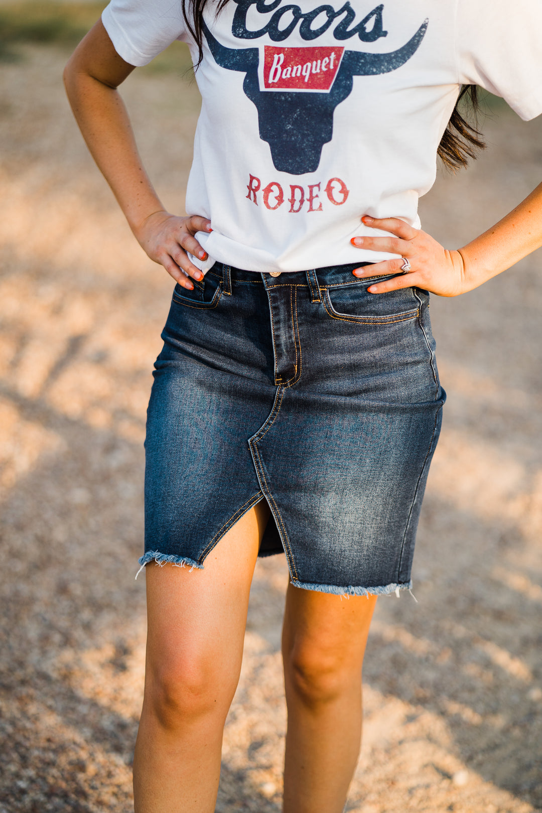 Wild West Denim Skirt - Fashion Clothing | Middle West Apparel