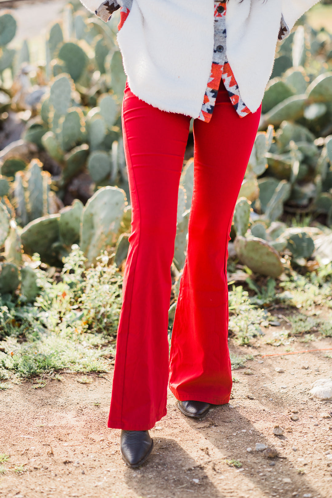 Season Ticket Red Bell Bottoms - Middle West Apparel