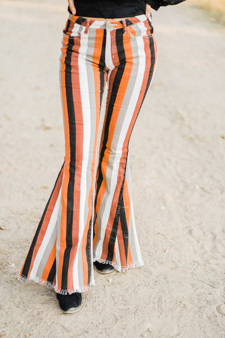 Watch Me Rise Striped Pants - Middle West Apparel